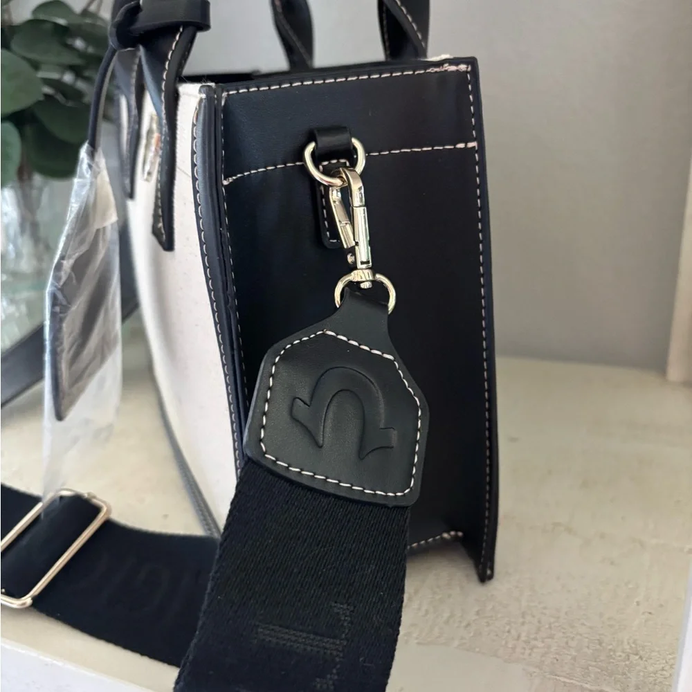 True Religion Black and Cream Women's Branded Guitar Strap Bag - Picture 3 of 8